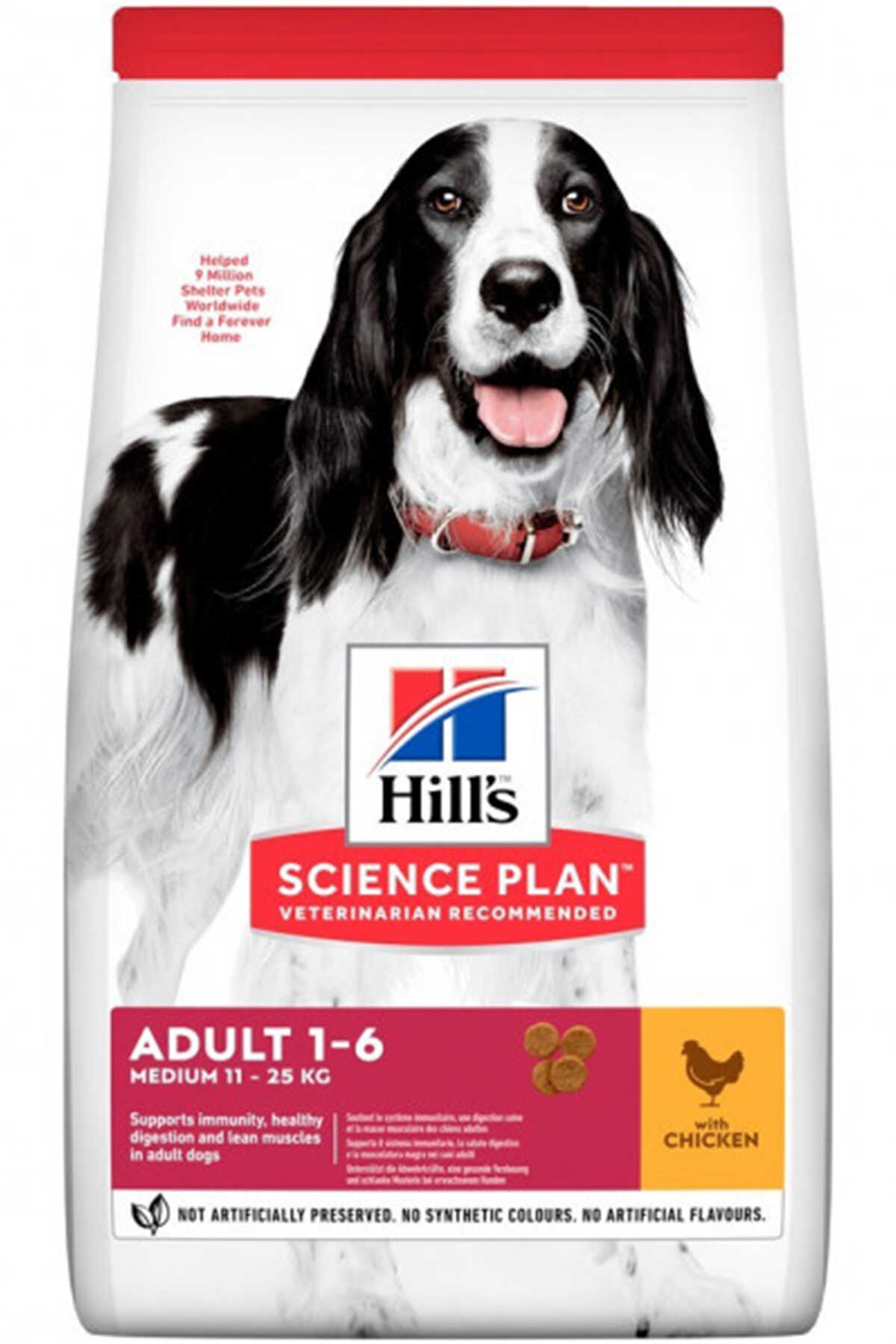 Hills Tavuklu Orta Irk Yetişkin Köpek Maması 2,5kg