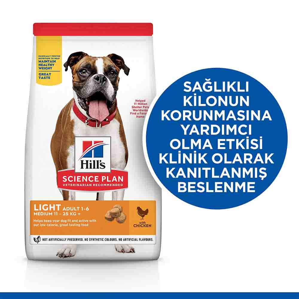 Hills Light Tavuklu Orta Irk Yetişkin Köpek Maması 14kg