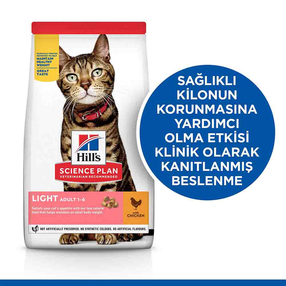 Hills Light Düşük Kalorili Tavuklu Yetişkin Kedi Maması 3kg