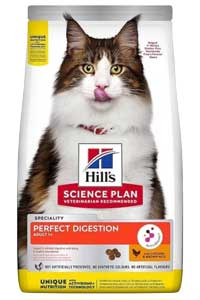 Hill's Perfect Digestion Tavuklu ve Esmer Pirinçli Yetişkin Kedi Maması 1,5kg