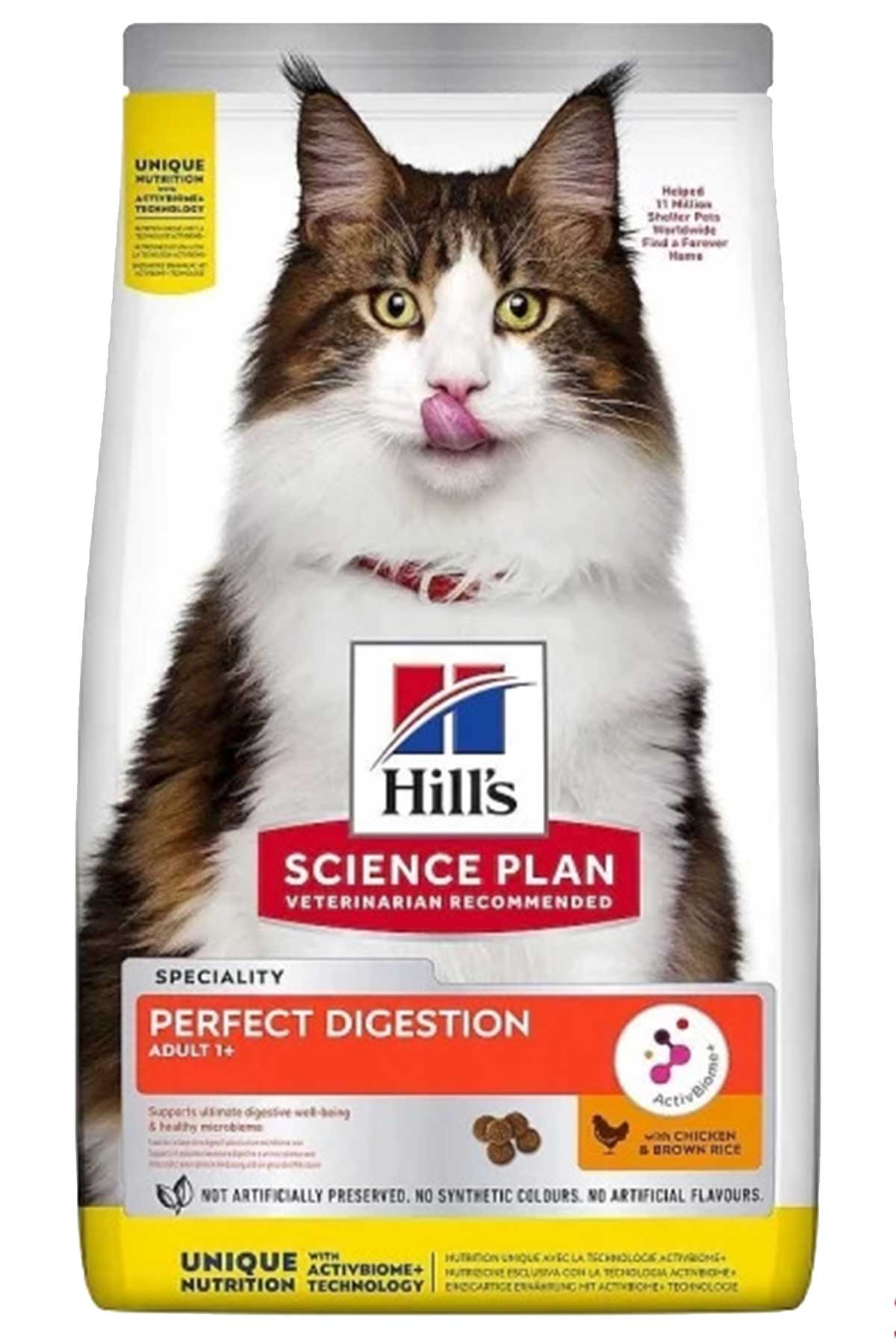 Hills Perfect Digestion Tavuklu ve Esmer Pirinçli Yetişkin Kedi Maması 1,5kg