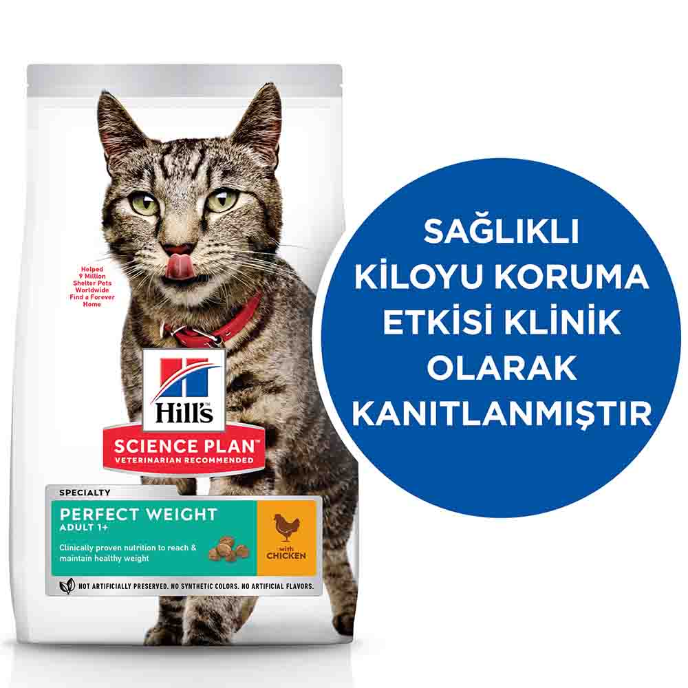 Hills Perfect Weight Yetişkin Tavuklu Kedi Maması 2,5kg