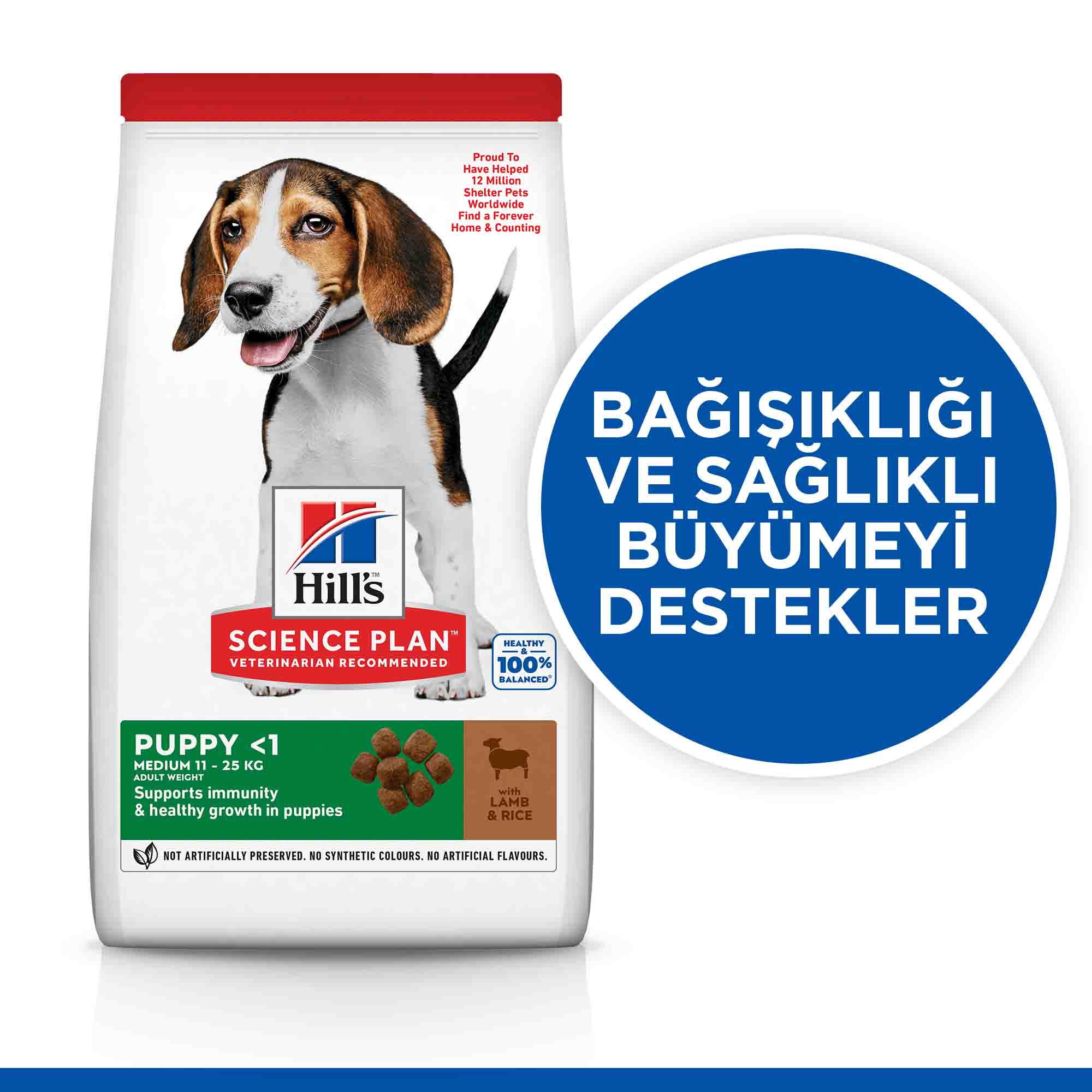 Hills Puppy Kuzu Etli Orta Irk Yavru Köpek Maması 2,5kg