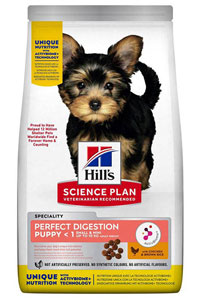 Hills Perfect Digestion Tavuklu ve Esmer Pirinçli Küçük Irk Yavru Köpek Maması 1,5kg