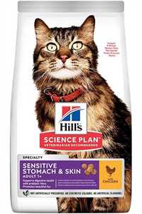 HILLS - Hills Sensitive Hassas Deri ve Mideli Kediler için Tavuklu Yetişkin Kedi Maması 1,5kg