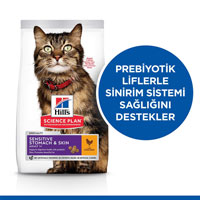 Hills Sensitive Hassas Deri ve Mideli Kediler için Tavuklu Yetişkin Kedi Maması 1,5kg - Thumbnail