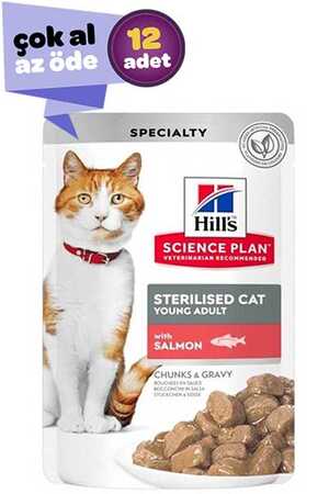 HILLS - Hills Somonlu Kısırlaştırılmış Kedi Konservesi 12x85gr (12li)