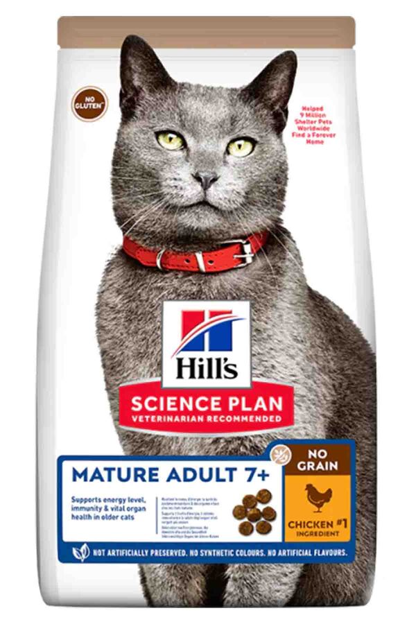 Hills Tahılsız Mature Adult +7 Tavuklu Yaşlı Kedi Maması 1,5kg