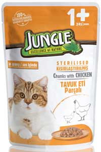 JUNGLE - Jungle Gravy Tavuklu Kısırlaştırılmış Kedi Konservesi 100gr