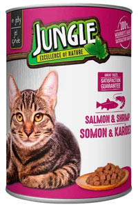 JUNGLE - Jungle Somonlu Karidesli Kedi Konservesi 415gr