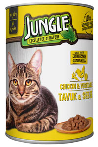 JUNGLE - Jungle Tavuklu Sebzeli Kedi Konservesi 415 gr 