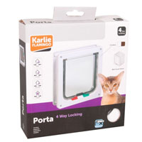 KARLIE - Karlie 4 Yönlü Kilitli Kedi Kapısı 19,2x20cm Beyaz