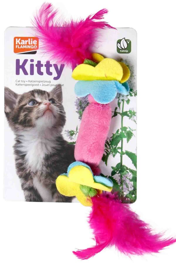 Karlie Kedi Otlu Tüylü Kedi Oyuncağı 7cm