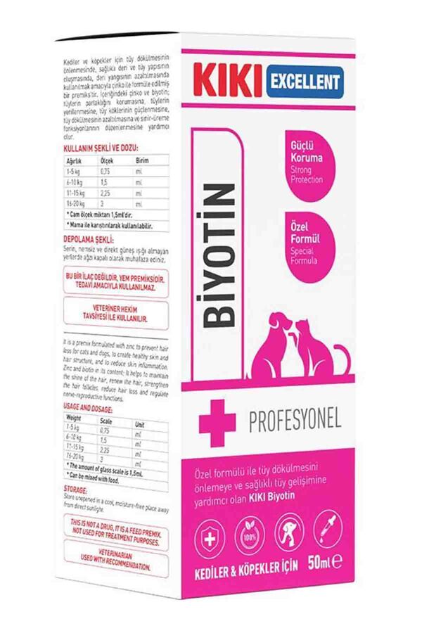 KIKI Excellent Kedi ve Köpekler İçin Biyotin Şurup 50ml