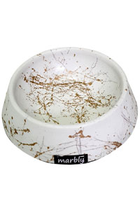 MARBLY - Marbly Mermerit Kedi/Köpek Küçük Mama ve Su Kabı