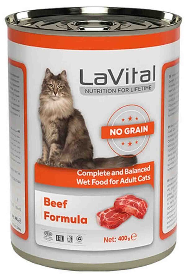 Lavital Tahılsız Biftekli Ezme Yetiskin Kedi Konservesi 400gr