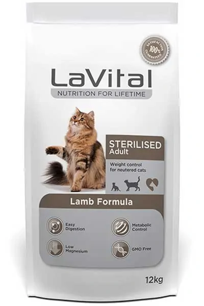 LAVITAL - LaVital Kuzu Etli Kısırlaştırılmış Kedi Maması 12kg