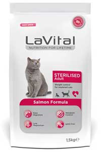 LAVITAL - LaVital Somonlu Kısırlaştırılmış Kedi Maması 1.5kg