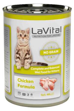 LAVITAL - Lavital Tahılsız Tavuk Etli Yavru Kedi Konservesi 400gr