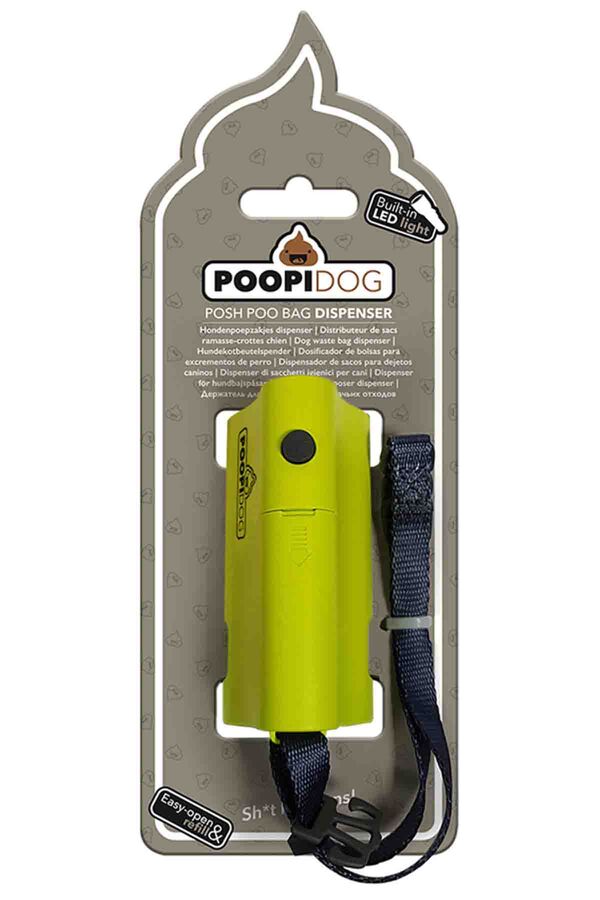 Duvo Plus Poopi Dog Led Işıklı Yeşil Dışkı Poşeti Taşıma Çantası 8,5x4x6cm