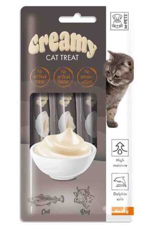 Creamy Morina Balıklı Biftekli Kedi Ödülü 4x15gr - Thumbnail
