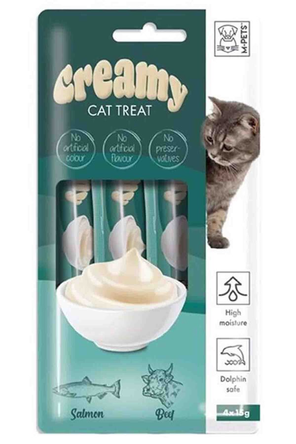 Creamy Somon Balıklı Biftekli Kedi Ödülü 4x15gr
