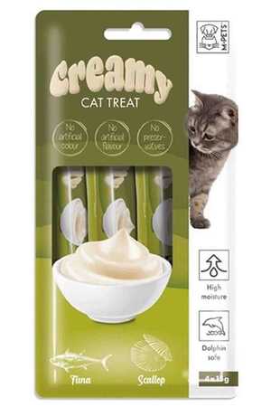 M-PETS - Creamy Ton Balıklı Deniz Taraklı Kedi Ödülü 4x15gr