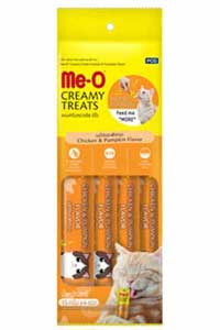 Me-O Creamy Treats Tavuk Etli ve Kabaklı Ek Besin ve Kedi Ödülü 4x15gr