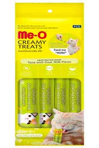 ME-O - Me-O Creamy Treats Ton Balığı ve Keçi Sütlü Ek Besin ve Kedi Ödülü 4x15gr