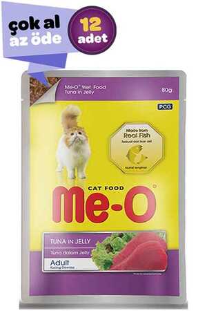 ME-O - Me-O Jöle İçinde Ton Balıklı Yetişkin Kedi Konservesi 12x80gr (12li)