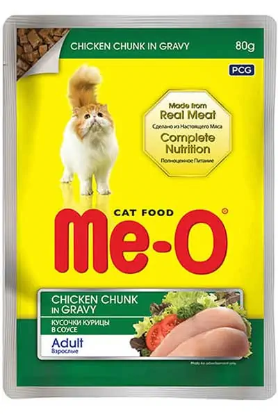 Me-O Sos İçinde Tavuk Etli Yetişkin Kedi Konservesi 80gr