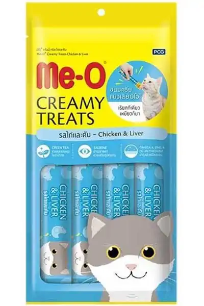 ME-O - Me-O Tavuklu ve Ciğerli Kremalı Sıvı Kedi Ödül Maması 4x15gr