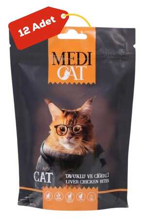 MEDİCAT - Medi Cat Tavuklu ve Ciğerli Ödül Maması 12x80 gr 12li
