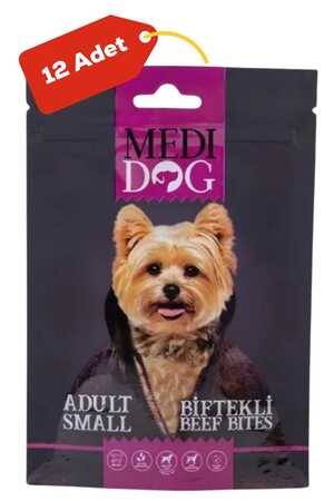 MEDİ DOG - Medi Dog Biftekli Yetişkin Küçük Irk Köpek Ödül Maması 12x80 gr 12li