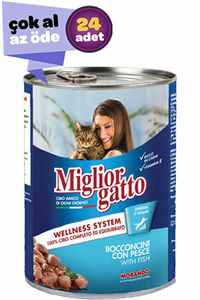 MIGLIOR GATTO - Miglior Gatto Av Hayvanlı ve Balıklı Yetişkin Kedi Konservesi 24x405gr (24lü)