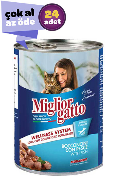 Miglior Gatto Av Hayvanlı ve Balıklı Yetişkin Kedi Konservesi 24x405gr (24lü)