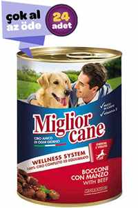 MIGLIOR GATTO - Miglior Gatto Biftekli Yetişkin Köpek Konservesi 24x405gr (24lü)