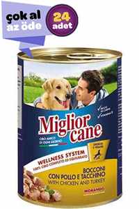 MIGLIOR GATTO - Miglior Gatto Tavuklu & Hindili Yetişkin Köpek Konservesi 24x405gr (24lü)