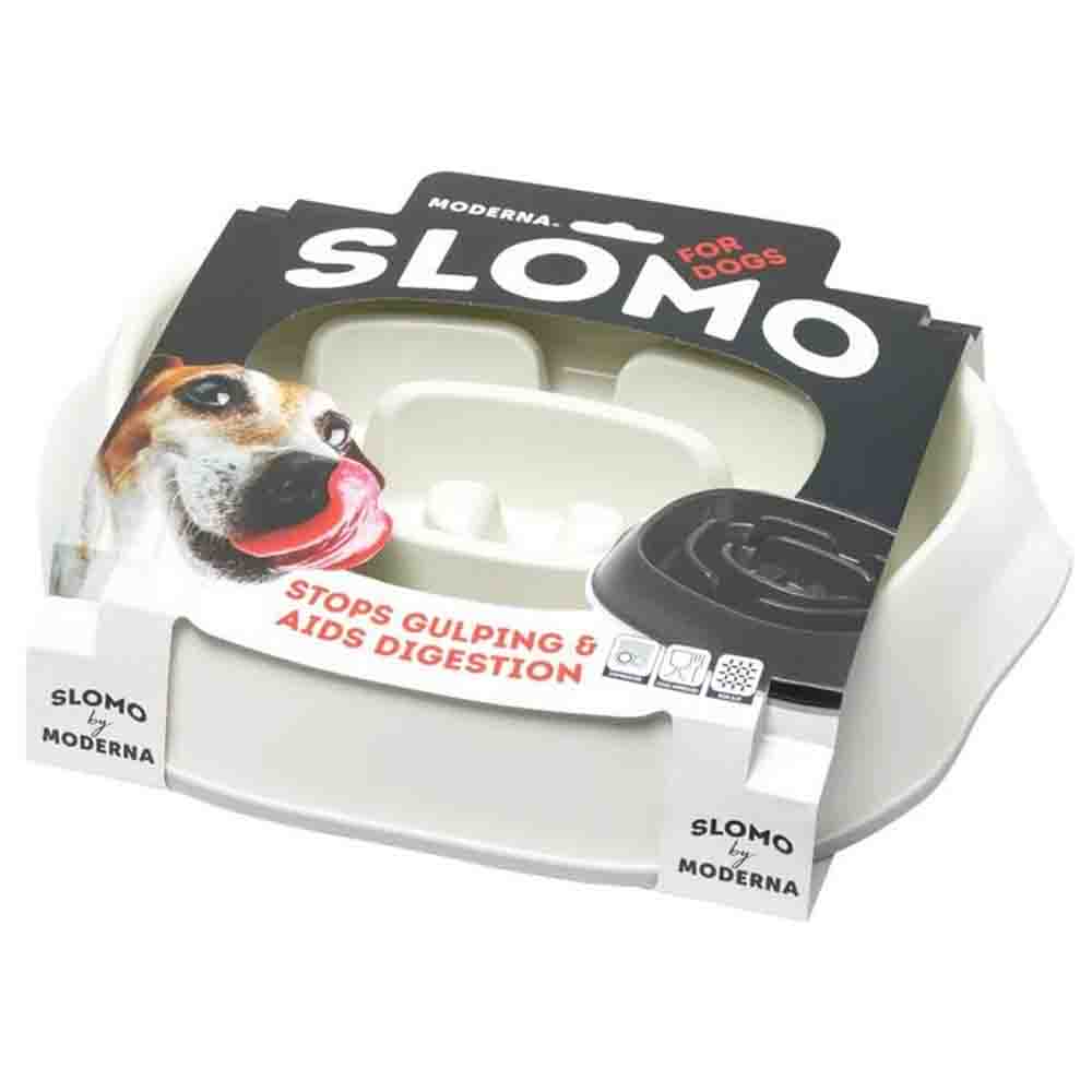 Moderna Slomo Hızlı Yeme Önleyici Köpek Mama Kabı 950ml Beyaz