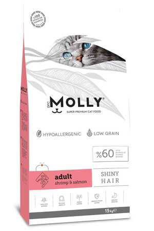 Molly Karidesli ve Somonlu Yetişkin Kedi Maması 15kg