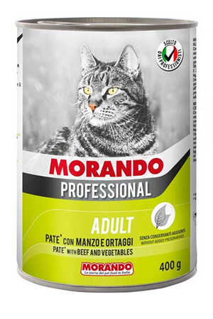 MORANDO - Morando Biftekli ve Sebzeli Yetişkin Kedi Konservesi 400gr