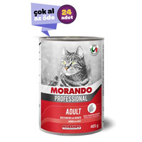MORANDO - Morando Biftekli Yetişkin Kedi Konservesi 24x405gr (24lü)