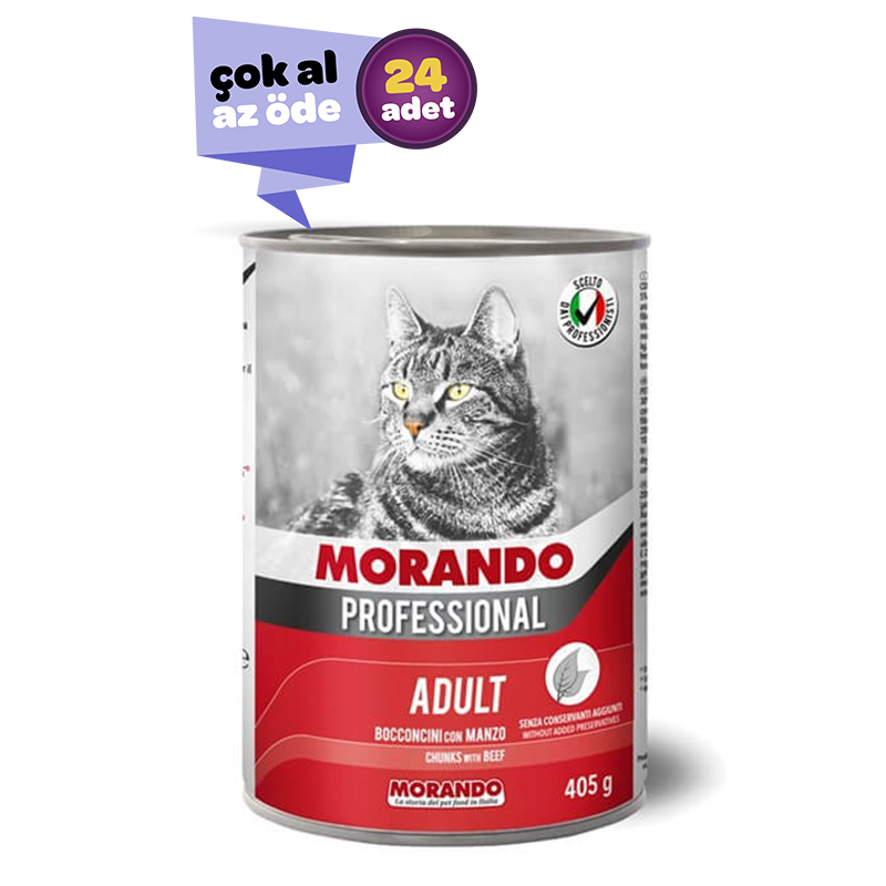 Morando Biftekli Yetişkin Kedi Konservesi 24x405gr (24lü)