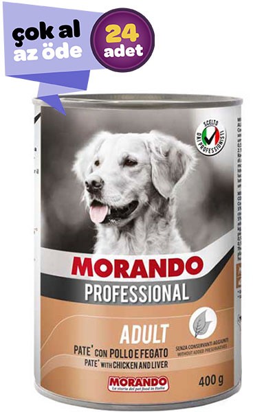 Morando Kümes Hayvanlı Yetişkin Köpek Konservesi 24x400gr (24lü)