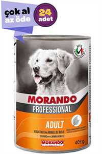 Morando Kuzu Etli ve Pirinçli Yetişkin Köpek Konservesi 24x400gr (24lü)