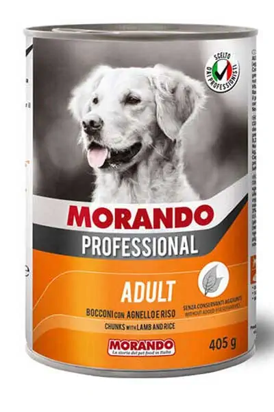 MORANDO - Morando Kuzu Etli ve Pirinçli Yetişkin Köpek Konservesi 400gr