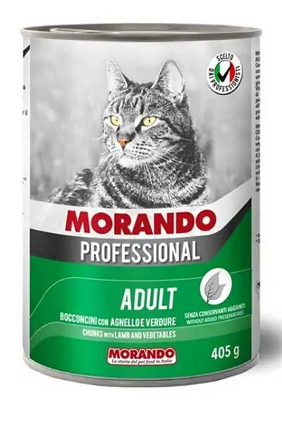 Morando Kuzu Etli ve Sebzeli Yetişkin Kedi Konservesi 405gr