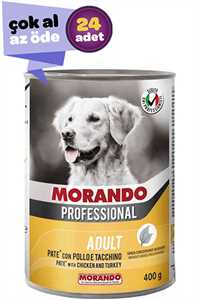 Morando Tavuk ve Hindi Etli Yetişkin Köpek Konservesi 24x400gr (24lü)