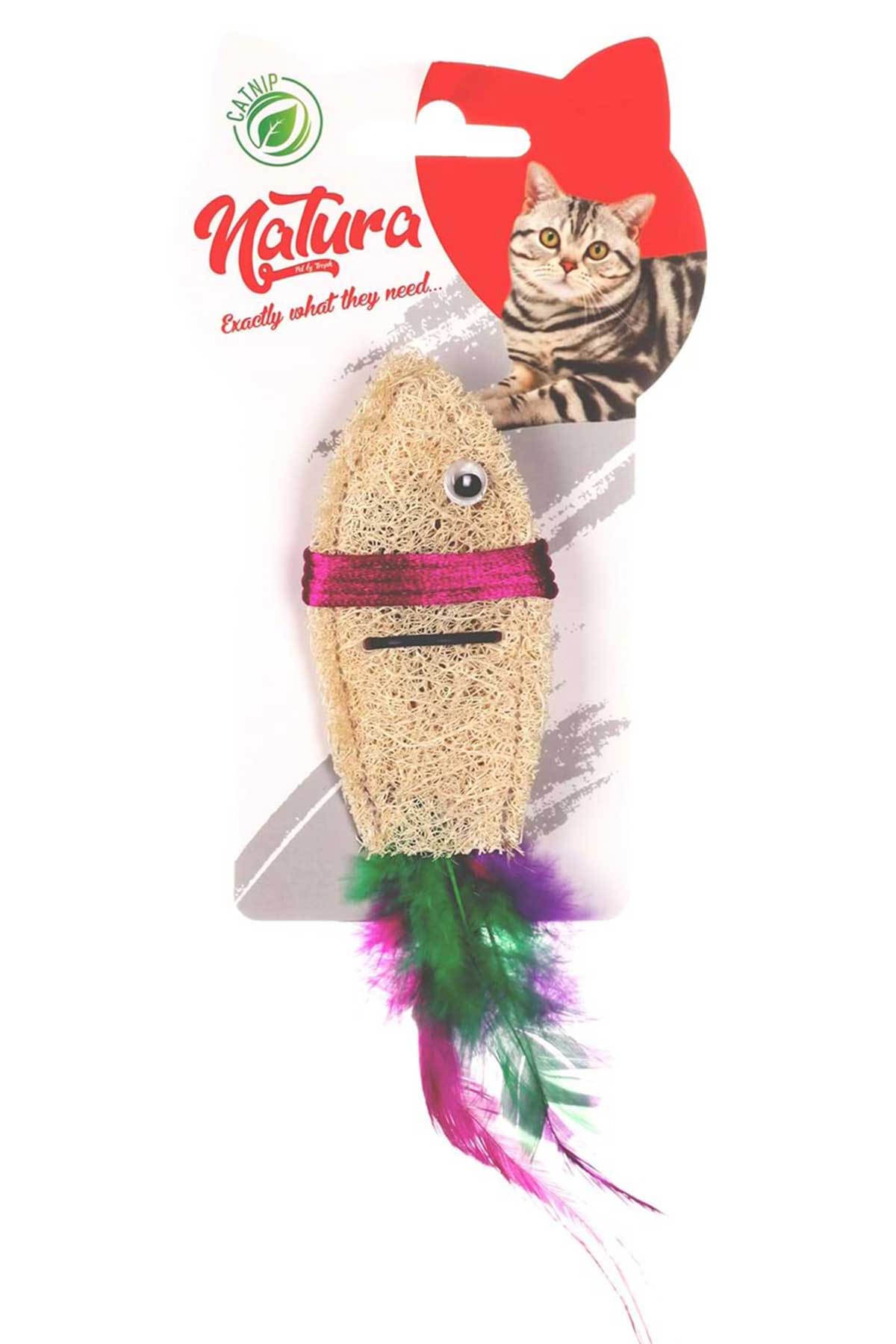 Natura Doğal Sünger Balık Kedi Oyuncak 15 cm