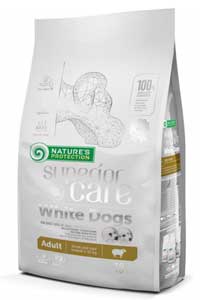 NATURE'S PROTECTION - Nature's Protection Beyaz Köpekler için Kuzu Etli Küçük Irk Yetişkin Köpek Maması 10kg